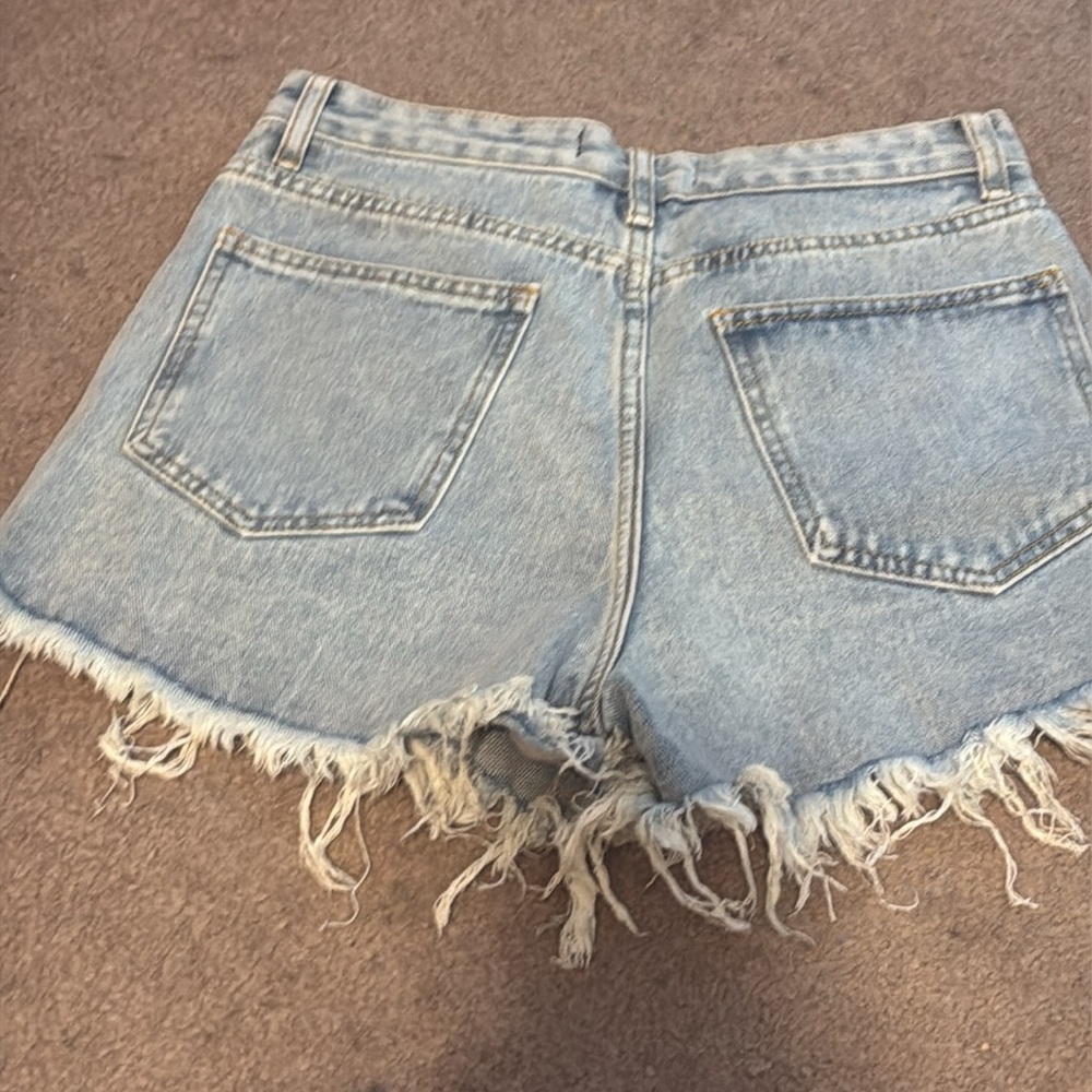 Blue B Collection Denim Rhinestone Fringe Shorts - Picture 4 of 4